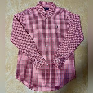 POLO BY RALPH LAUREN Men’s Orange Plaid Button Down Long Sleeve Shirt (Size - M)